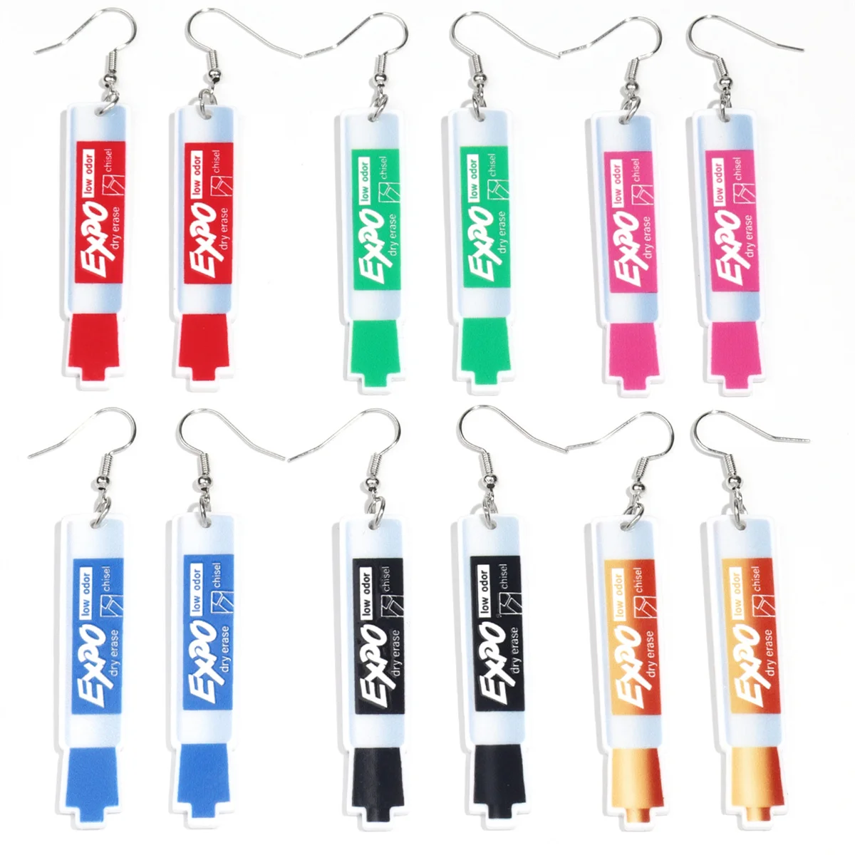 Pendientes Largos Creativos de Acrílico con Marcador de Colores para Mujer y Niña, Lindos Pendientes Colgantes con Diseño de Marcador de Pizarra, Joyería 2026, Regalos