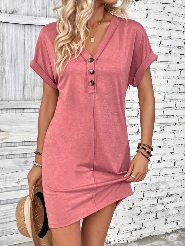 dresses mini casual Today Feels Different Medium Wash Cotton Denim Mini Dress
