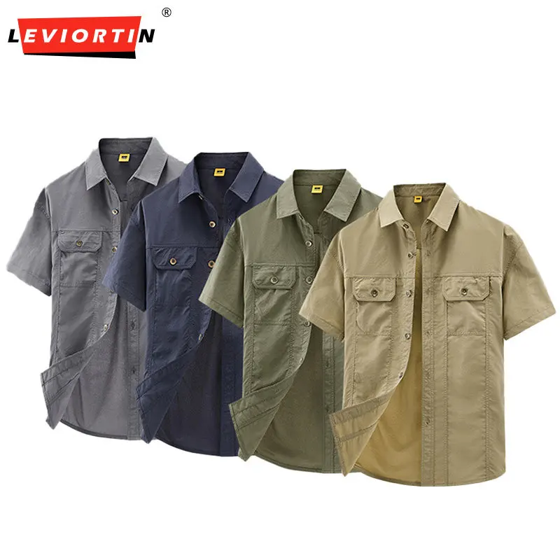 

Men Quick-dry Ultra-light Breathable Short-sleeve Functional Shirt Summer Thin Workwear Outdoor Hiking Camping Casual Shirt