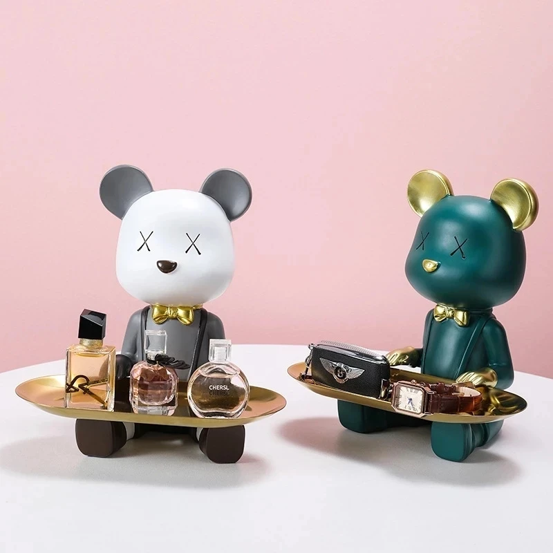 

Cute Bear Multifunction Statue Home Decore Figurines Resin Ornaments Sculpture For Home Decoration Living Room Storage