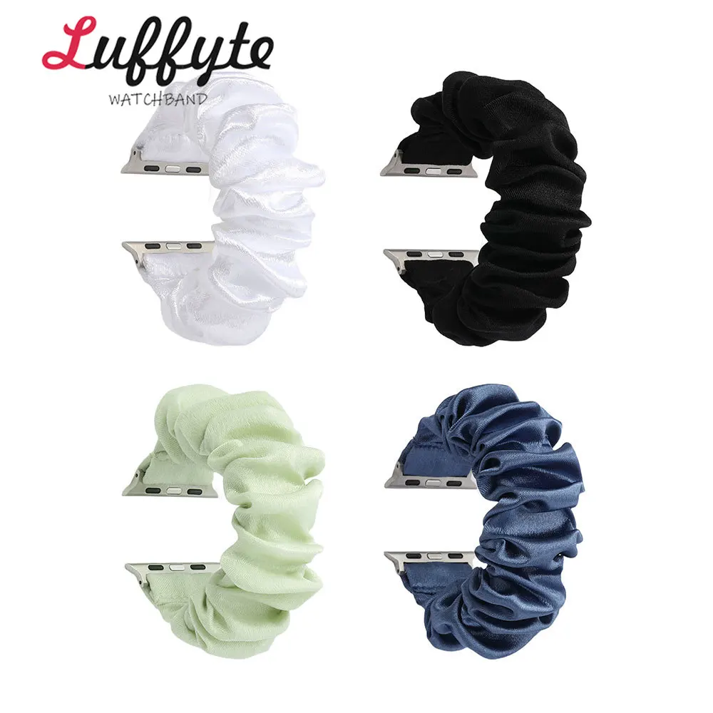Women Scrunchie Watch Strap for Apple Watch Series 1 -11 Ultra SE 3 2 1 Elastic Bracelet for Iwatch 38-49mm Wrist Accessories