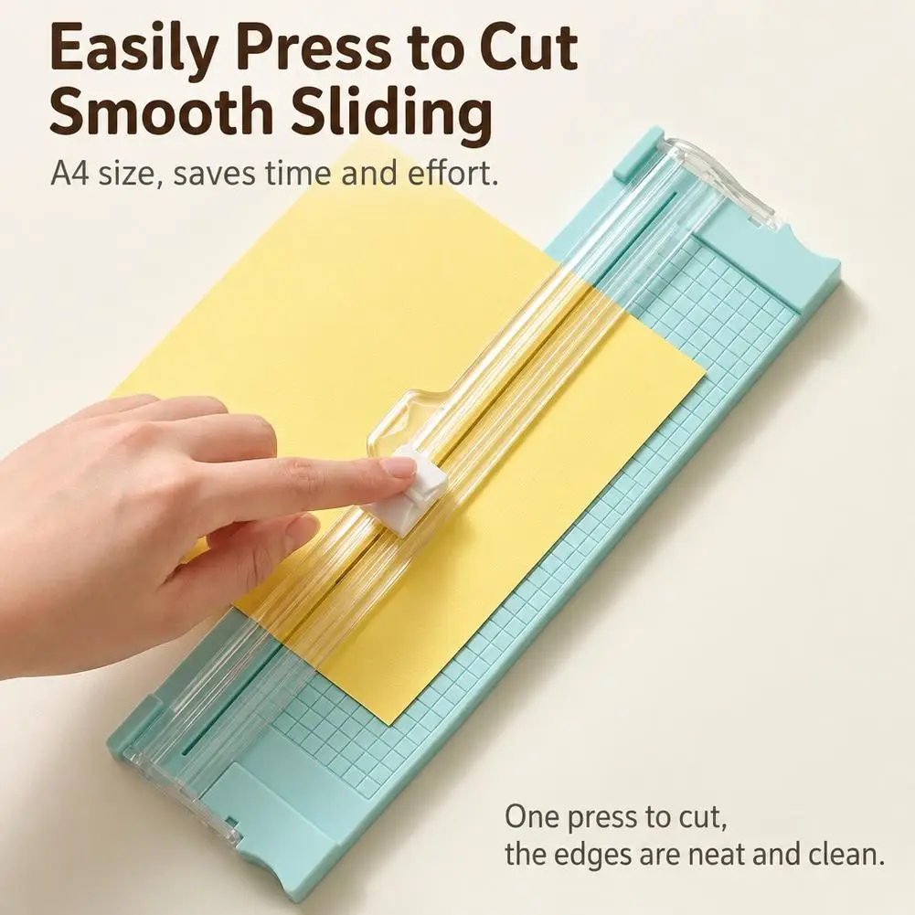 A4 Paper Cutter, Replaceable Blade, Durable Paper Cutter, Office Scrapbook Photo Cutting Tool, One-Way Cutting Device