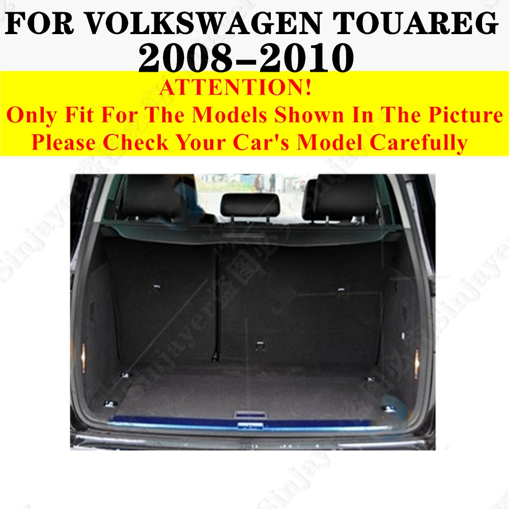 Car Trunk Mat For Volkswagen VW Touareg 2010 2009 2008 Rear Cargo Cover Carpet Liner Tail Vehicles Auto Parts Boot Luggage Pad