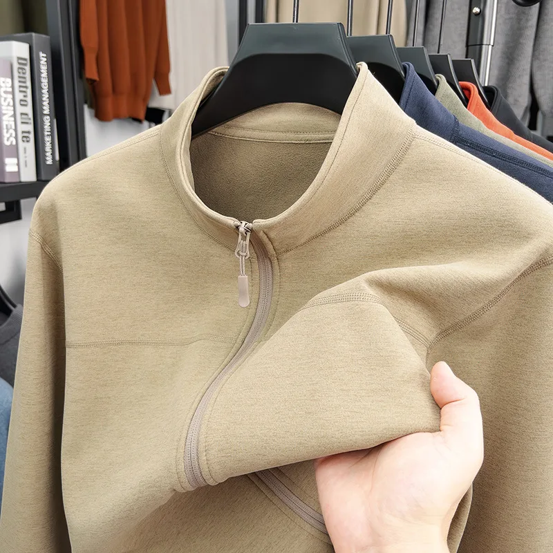 

2026 Warm Fleece High-Quality Autumn-Winter Men's Casual Multi-Functional Mid-Tier Youth Jacket Cardigan Sweater Men
