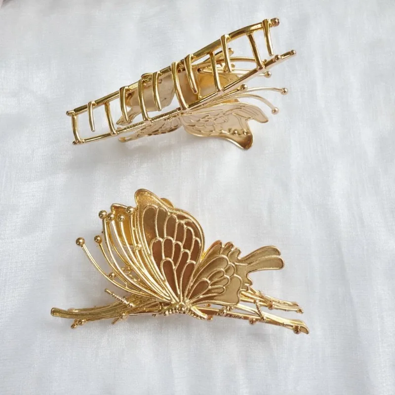 Latest Alloy Nacre Hair Clamp Butterfly Classic Ancient Headpiece Handmade Jewelry DIY Making Graceful Hair Ornament for Women