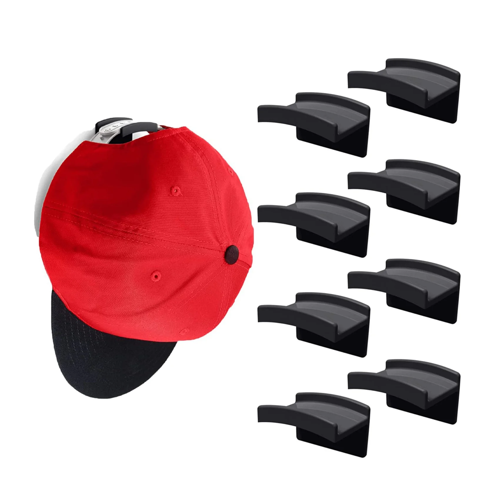 Adhesive Hat Hooks for Wall - Minimalist Hat Rack Design, No Drilling, Strong Hold Hat Hangers