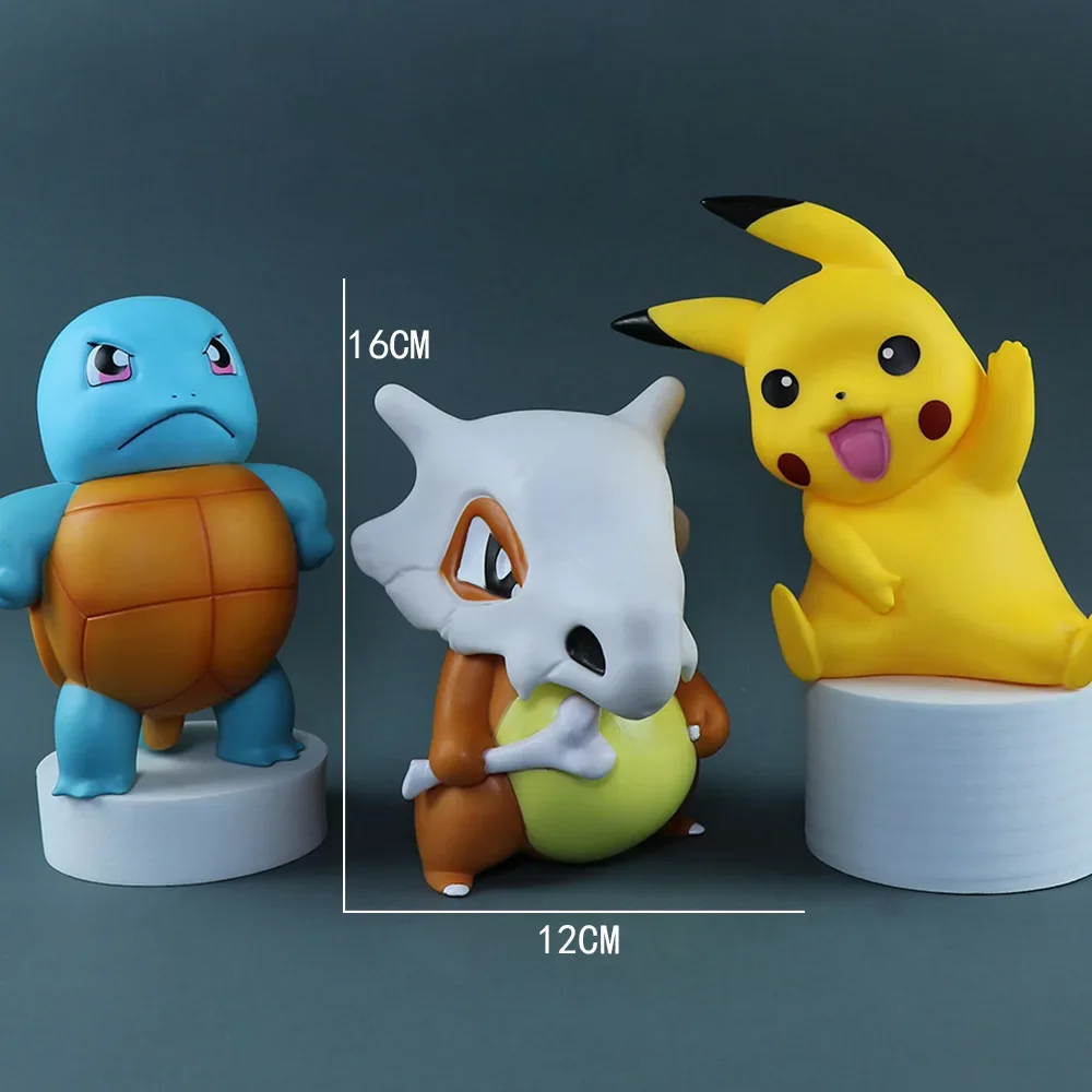 

16cm Pokémon Cute Pikachu Anime Figure Model Kawaii Cubone Squirtle Action Figures Desktop Decorations Birthday Party Gifts Toys