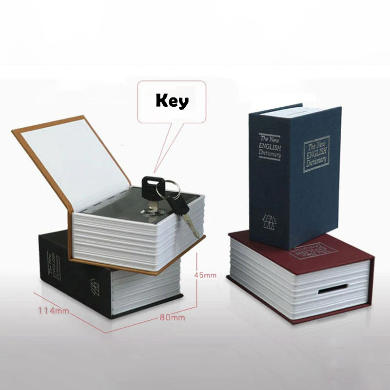 Creative Mini Safe Money Box Funny Mini Book Box with Lock Children Metal Money Box Storage Box Fun Kids Holiday Birthday Gift