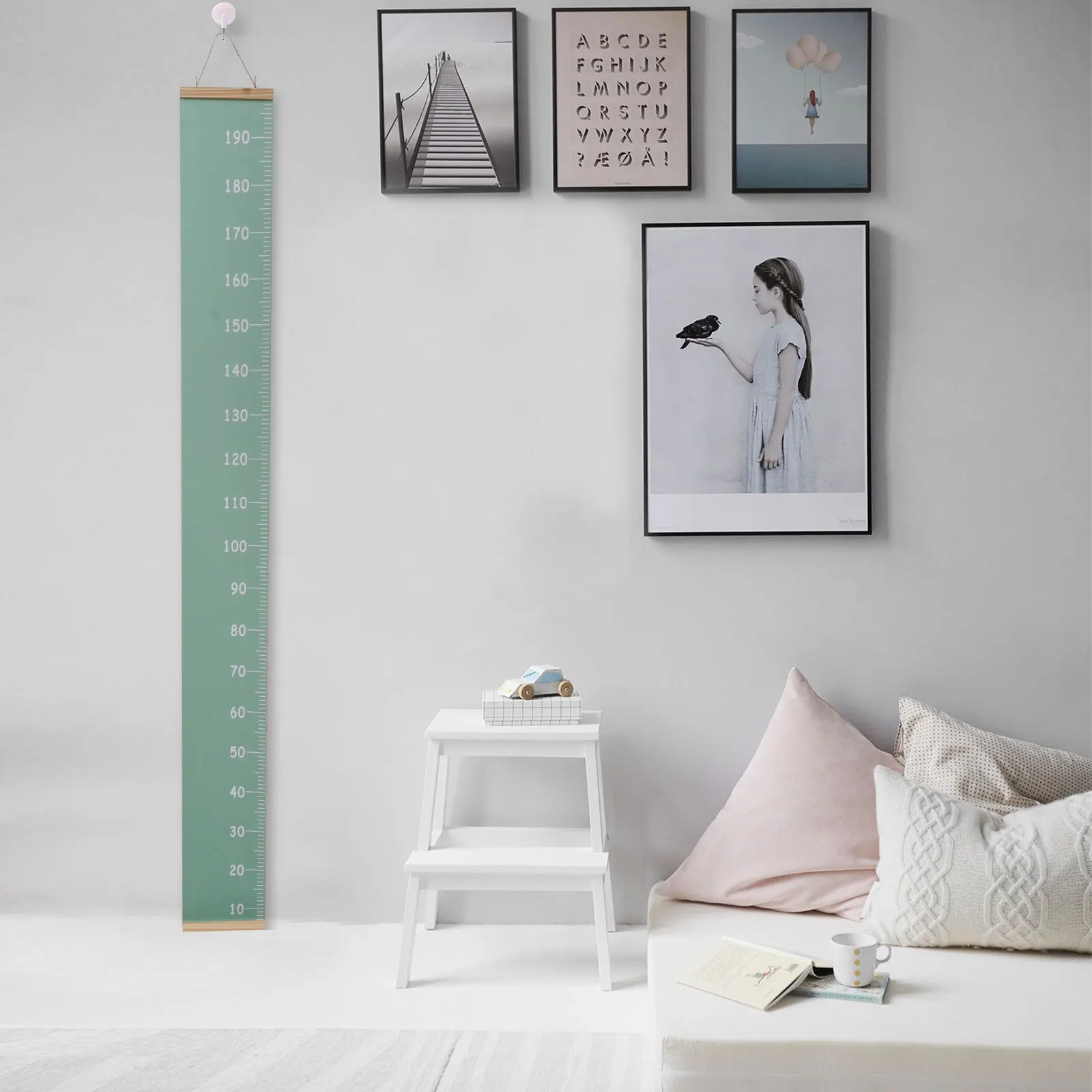 Baby Height Measurement Height Ruler Children Canvas Hanging Growth Chart Kids Room Wall Decor Baby Photography Props Height