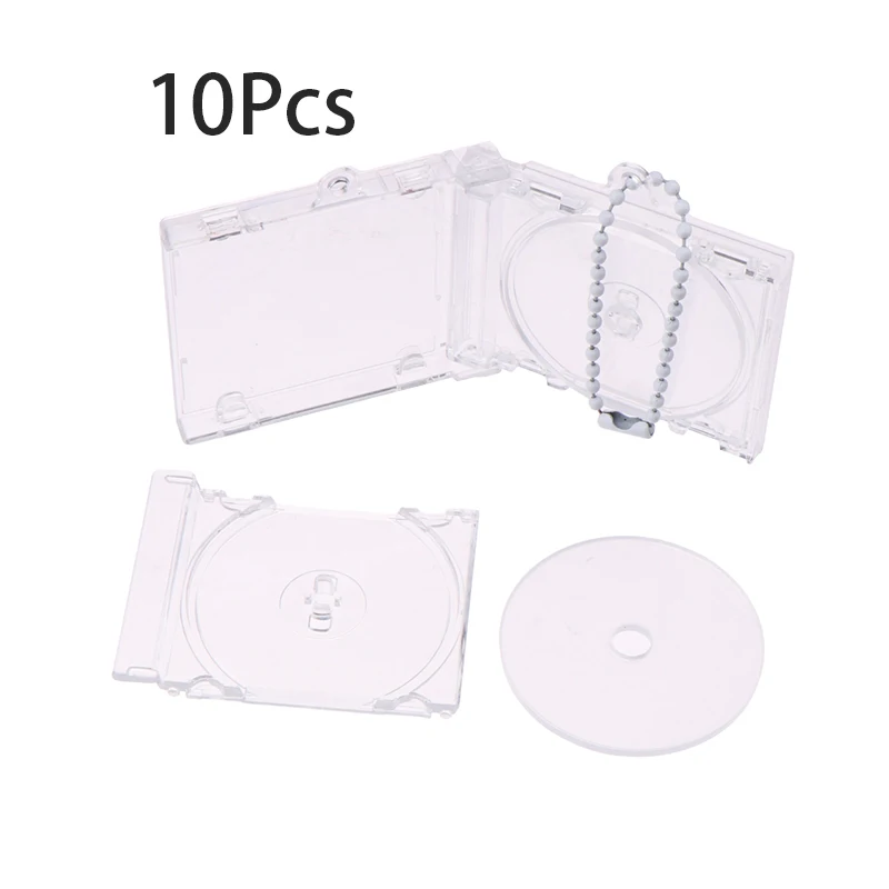 10Pcs Blank Album Mini CD Case Keychain CD Player Keyring Peripheral Commemorative Album Key Holder For DIY Backpack Pendant