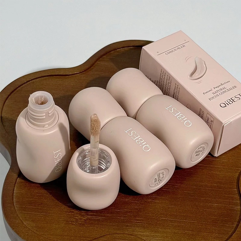 QIBEST crema correctora líquida Natural maquillaje 4 colores cubierta hidratante impermeable acné ojeras Base facial cosméticos Coreanos