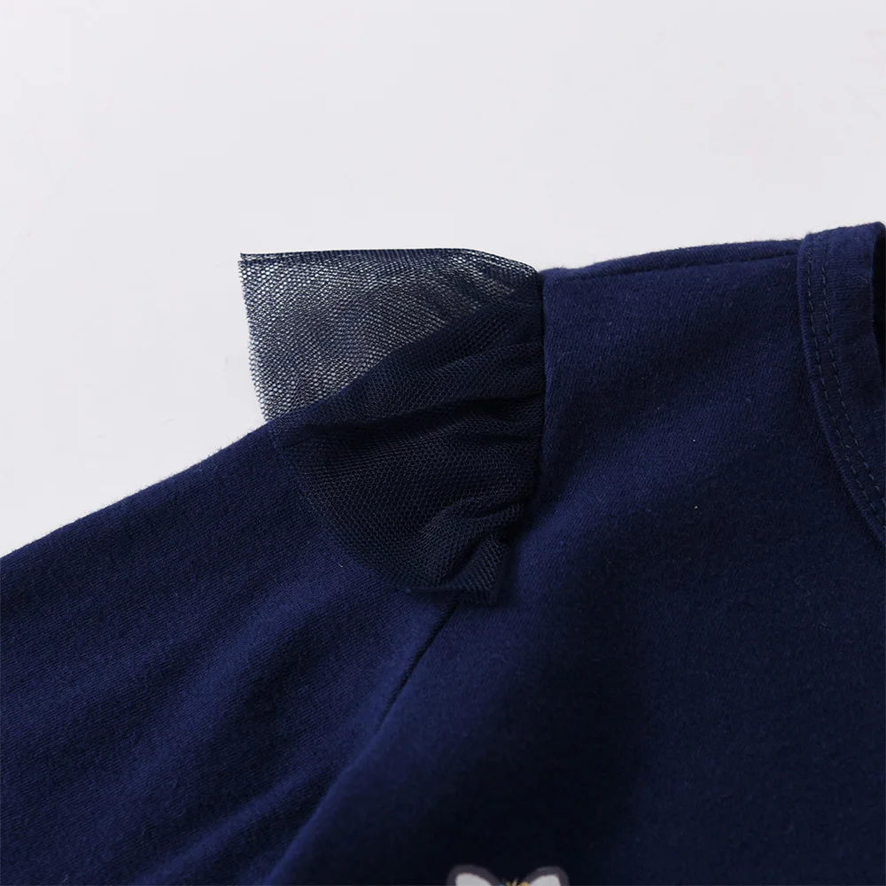VIKITA Mädchen Herbst Frühling Kleidung Sets Kinder Schmetterling Drucken Langarm Baumwolle Casual T-shirt und Hosen Anzug 2-teilige Kleidung – Detail 6