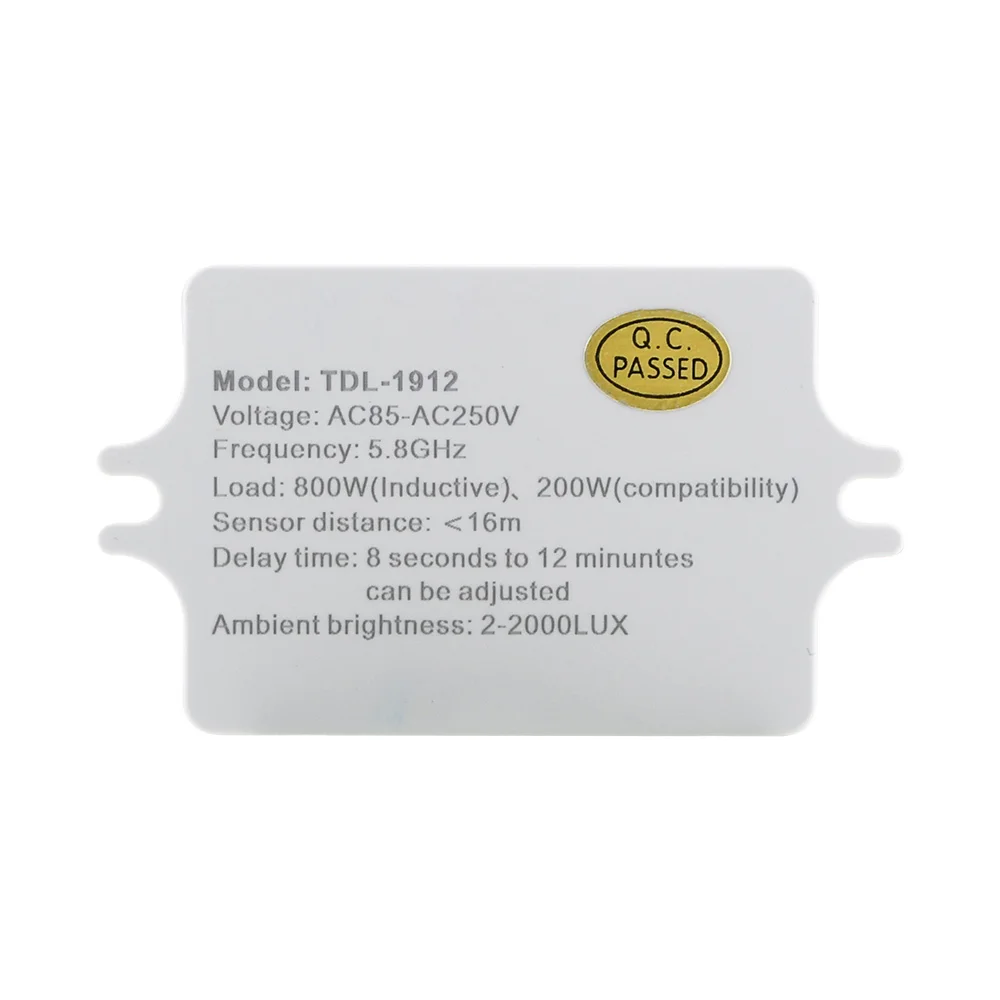 5.8GHz Microwave Radar Sensor Switch AC 220V Human Body Motion Induction Sensor for LED Light Sensors Switches