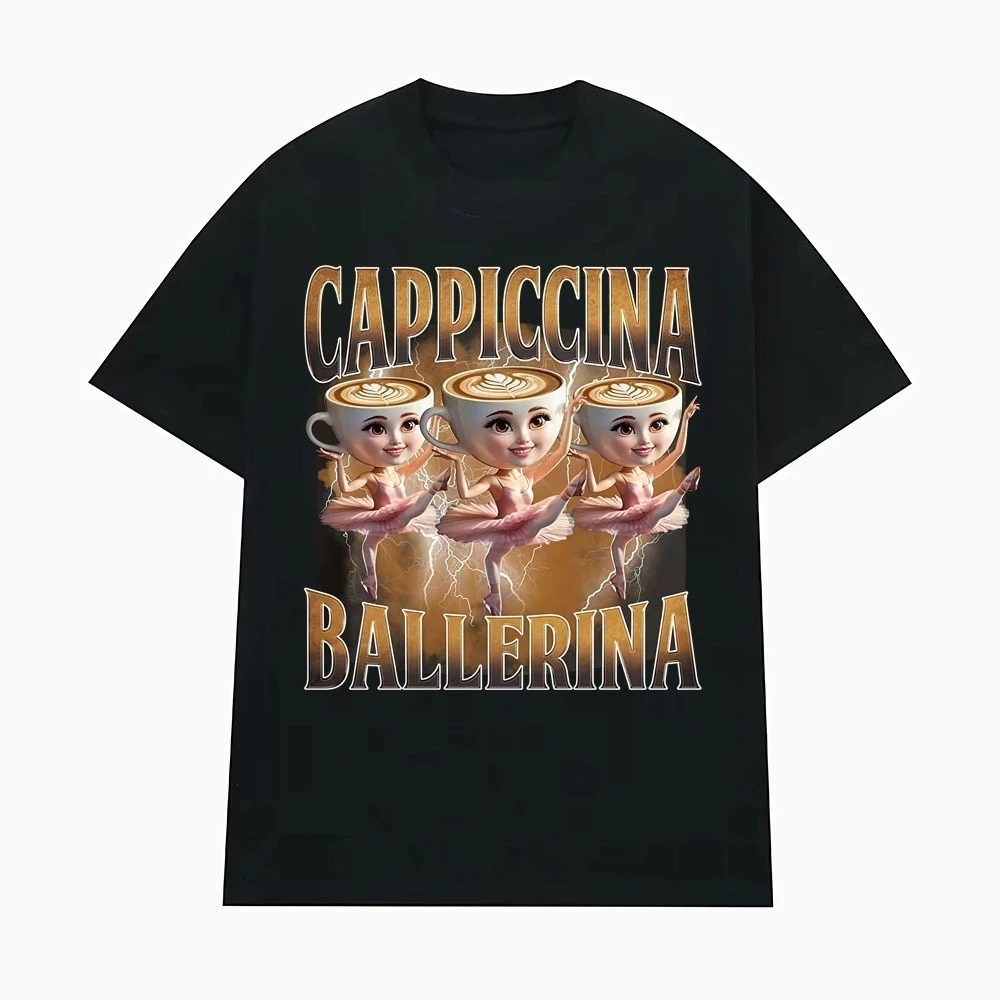 

2025 Summer New Fun Coffee Meme T-shirt Men and Women Summer Popular Retro Short-sleeved T-shirt Aesthetic Casual Humor T-shirt