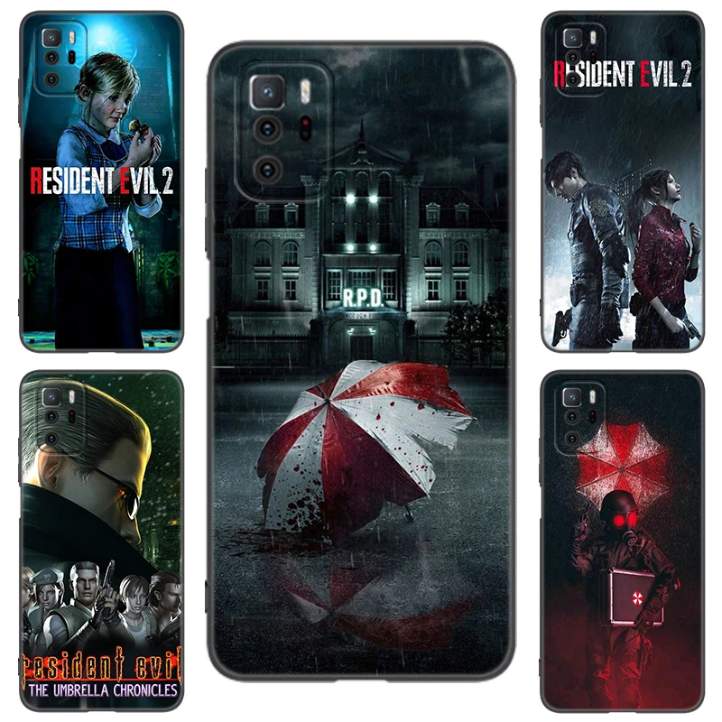 R-RESIDENT GAME EVILS Black Silicone Phone Case For Xiaomi Redmi Note 9 10 11 12 13 Pro Plus 11S 4G 11T 5G 9S 10S 12S