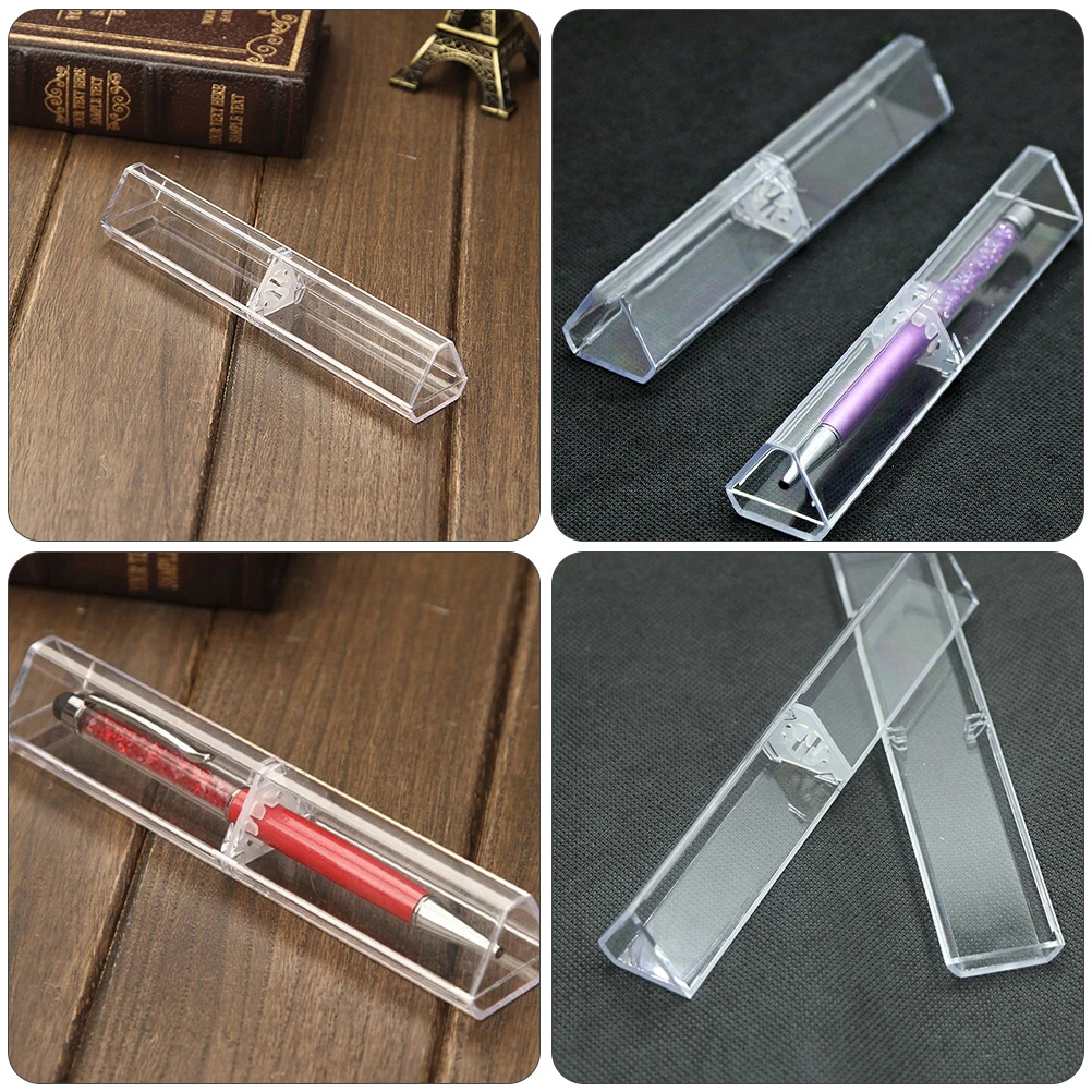 

15pcs Pen Container Case Pink Plastic Lightweight Ballpoint Boxes Stationery Storage Display Box for Pens Ballpoint Gift