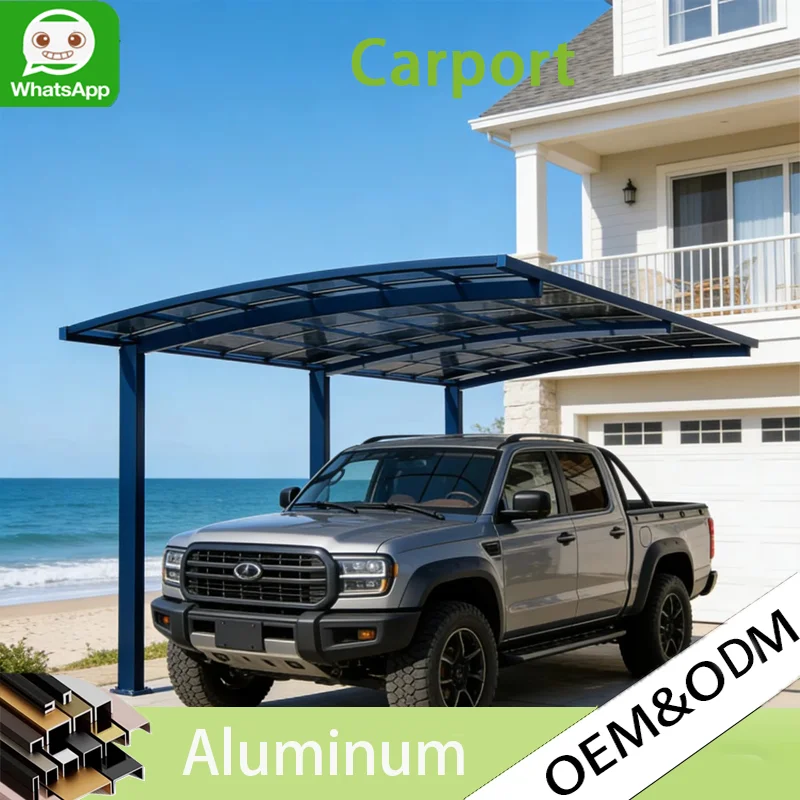 

Premium Aluminum Car Shelter Carport Waterproof UV Resistant All Season for Luxury Residential Home Villa Parking