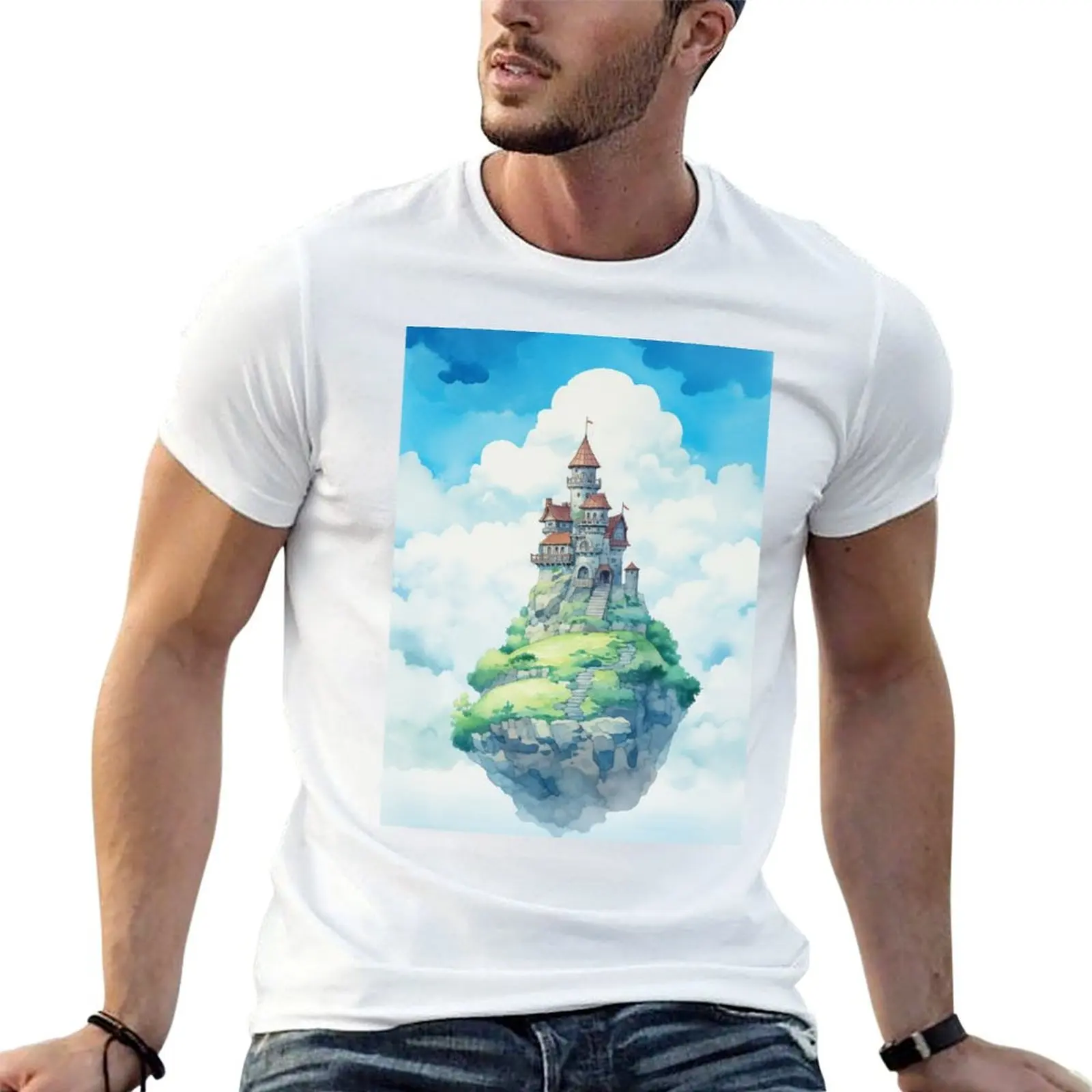 Floating Castle T-Shirt Regular Fit Plain Tee Shirt