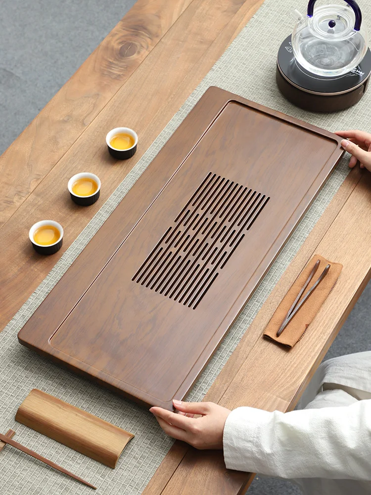 

Чайный поднос из бамбука Тан Фэн с отсеком для воды, для чайной церемонии Кунг-фу, для домашнего использования, новинка 2026 года, прямоугольный, ручной работы, в китайском стиле