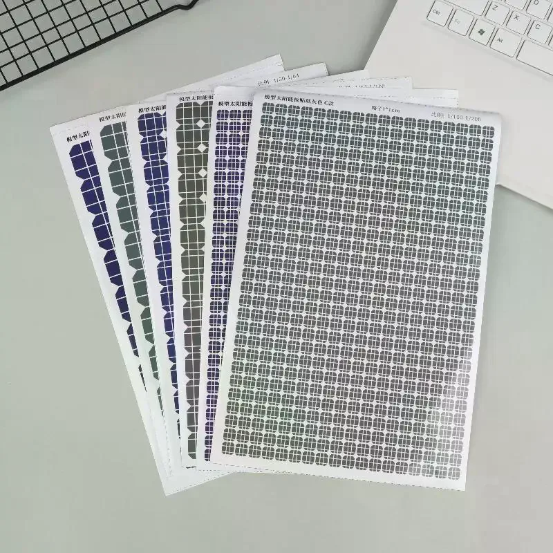Gray/Blue Photovoltaic Board Simulation Stickers Diy Modeling Solar Panel Sticker Belt Back Glue Cannot Be Generated