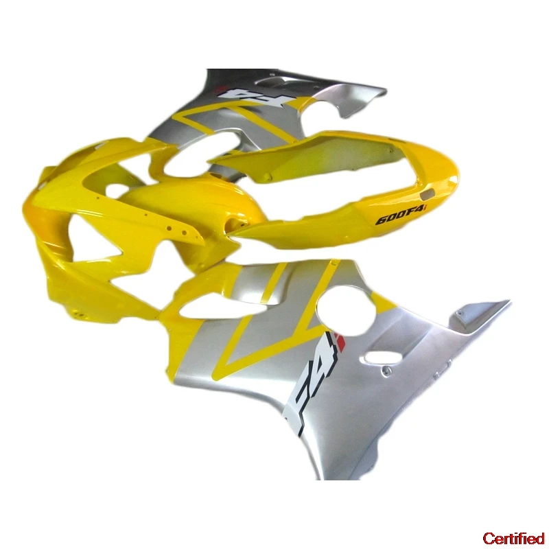 

Новый комплект обтекателей для HONDA CBR 600 F4I 2001 2002 2003, желтые, серебристые обтекатели CBR600 F4i 01 02 03 BQ36