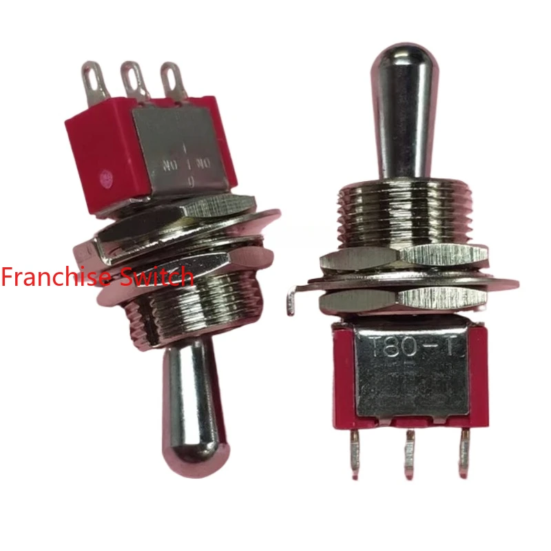 

10PCS button switch three feet gears big head, short handle, rocker arm T80-T opening 12mm