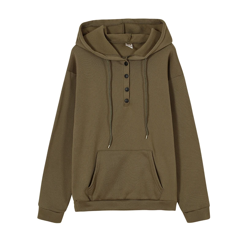 Europäischer und N Damen-Kapuzenpullover mit langen Ärmeln, lockerer, lässiger Kapuze und Kordelzug – Detail 13