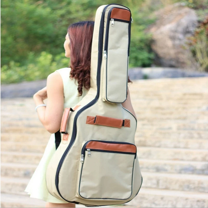 40/41inch Acoustic Guitar Bag Waterproof Material Travel Guitar Backpack Cover Durable Thick Cotton Pad Rucksack Wearable Bags