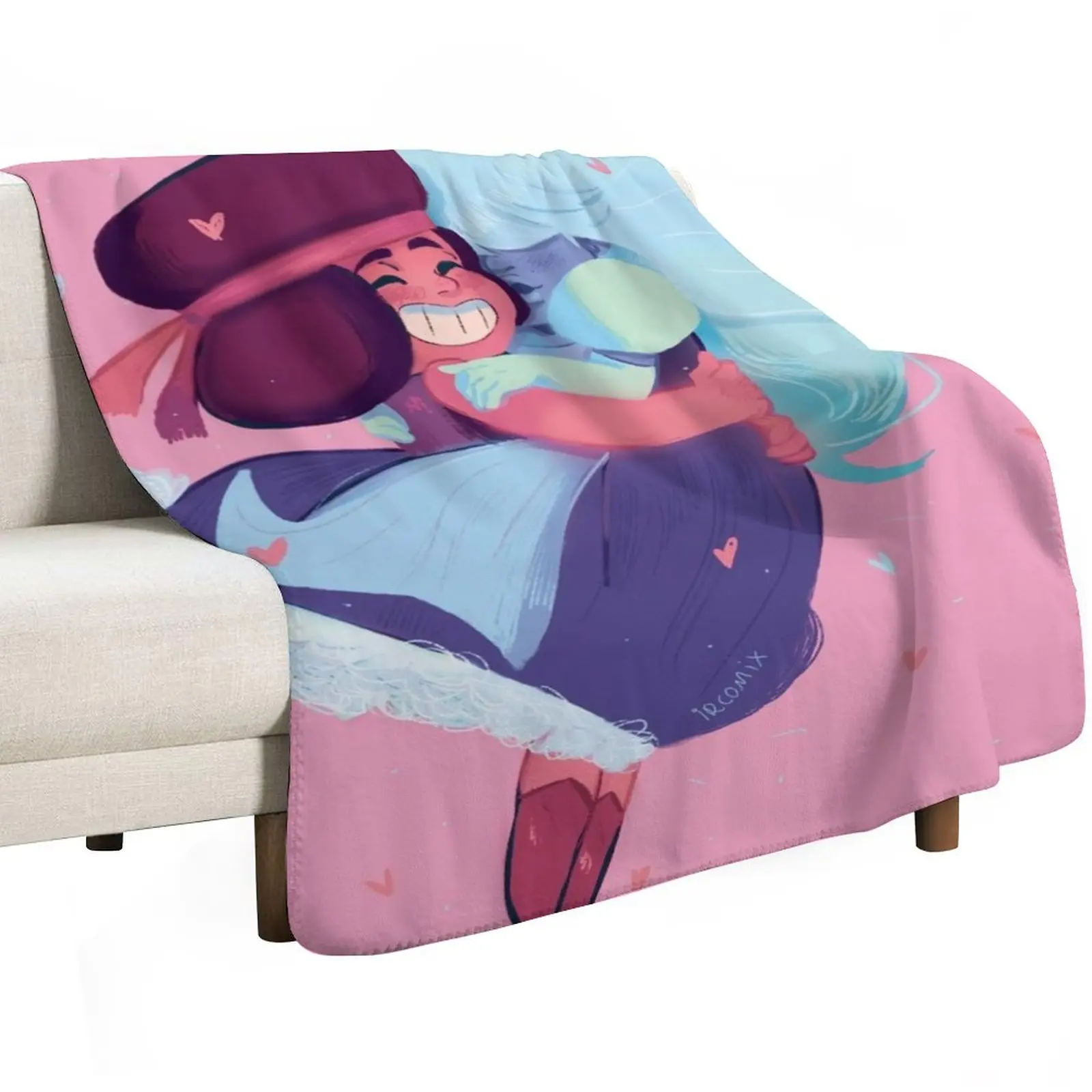SU Ruby and Sapphire Throw Blanket Year Round Soft Comfortable Blanket for Home