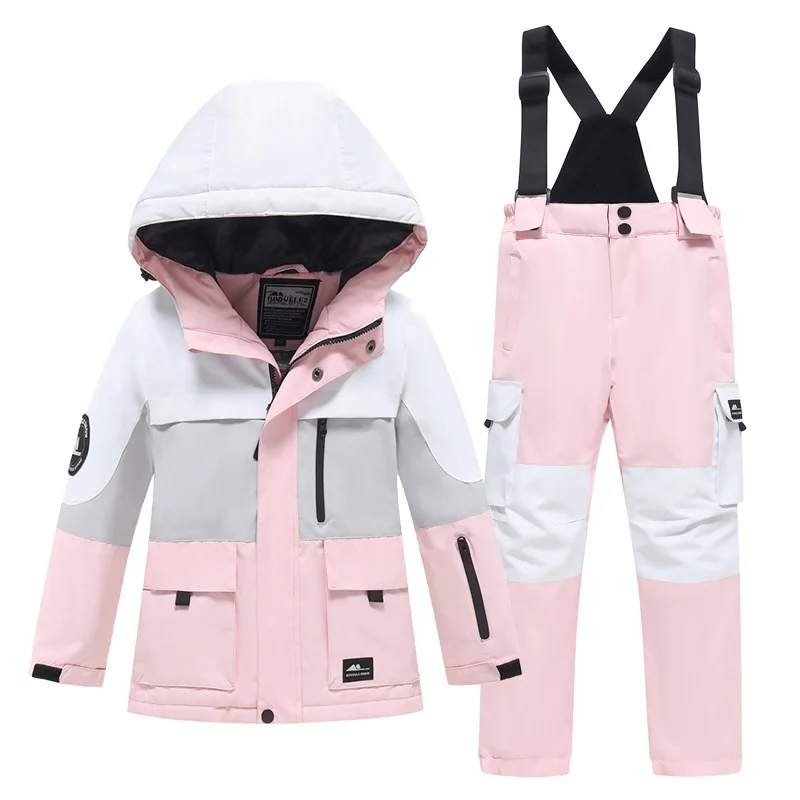 -30℃ Children's ski suit snow cross-country 110-160cm 5 6 7 8 9 10 11 12 13 14 15 years boys girls Off road Warm waterproof