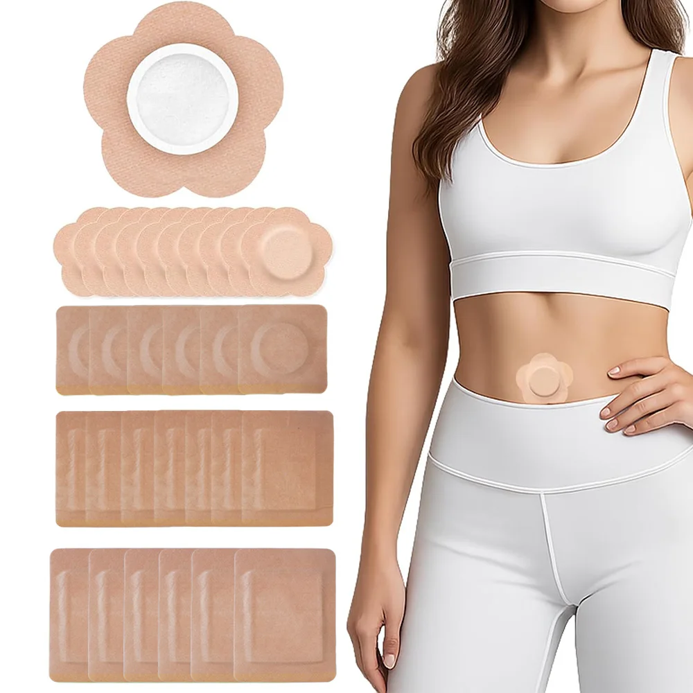 50/30/10pcs Castor Oil Pack Wraps Pads Belly Button Patches Disposable Self-Adhesive Organic Cotton Pads Anti Leakage No oil