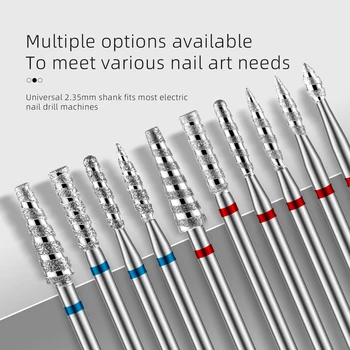 토네이도 다이아몬드 네일 드릴 비트, 나선형 드릴 밀링 커터, 매니큐어 전기 기계 액세서리, 네일 파일 젤 리무버 도구