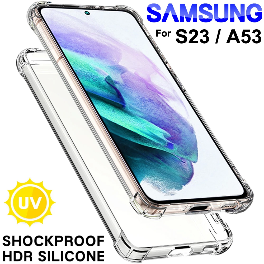 Shockproof Silicone Cover For Clear Case Samsung Galaxy S22 S21 S23 Ultra S20 Fe A13 A12 A52s A53 A13 A14 A54 5g S10 A52 A32 A51