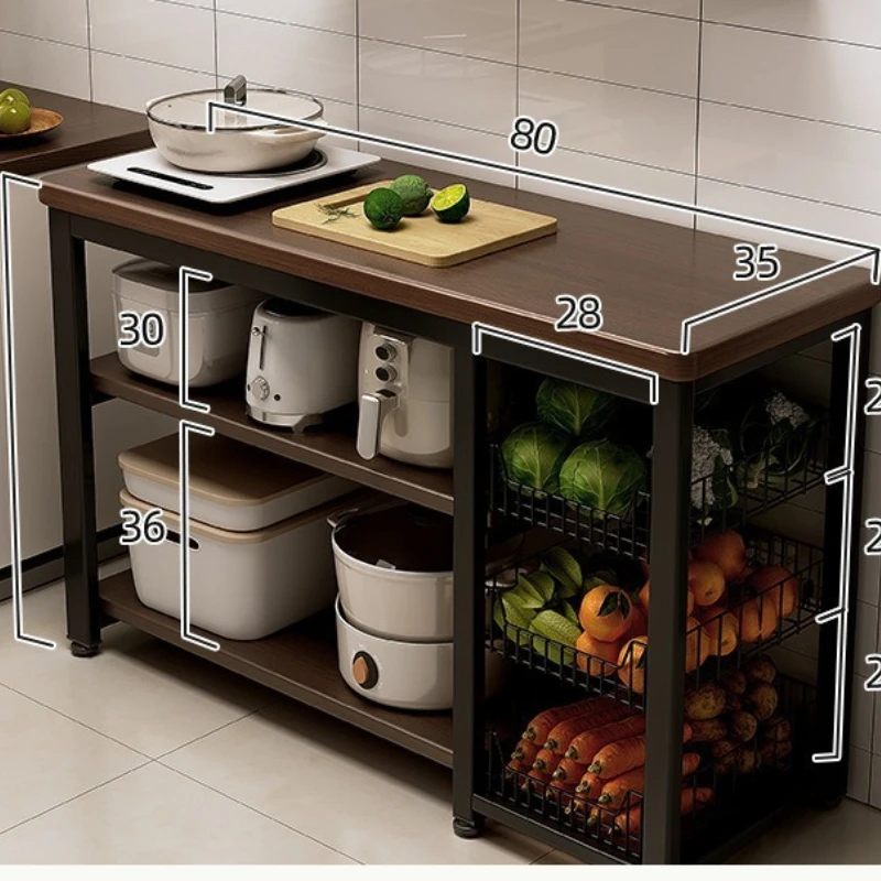 Multifunctional Storage Rack Thick Countertop Heavy Duty Shelf Unit for Kitchen Pantry Garage Home Furniture Organizer Cabinet view 3