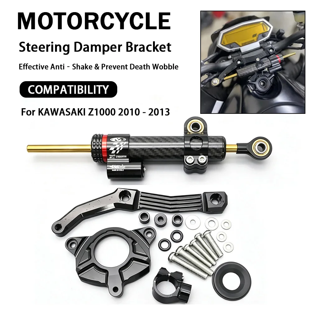 aluminium CNC motorcycle steering stabilizer Z1000 steering damper bracket mount kit for KAWASAKI Z 1000 2010 2011 2012 2013