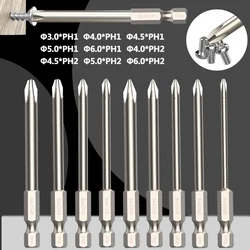 Magnetic Phillips Electric Screwdriver Bits Set 1/4 Inch Hex Shank S2 Alloy Steel Cross Head Screwdriver Bit Power Driver Tool