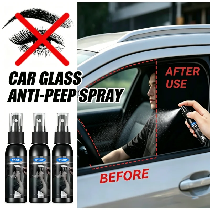 Spray anti-espion pour pare-brise de voiture - Visibilité unidirectionnelle pour la protection de la vie privée, anti-regard indiscret, élimination des taches et de la poussière, convient à tous les