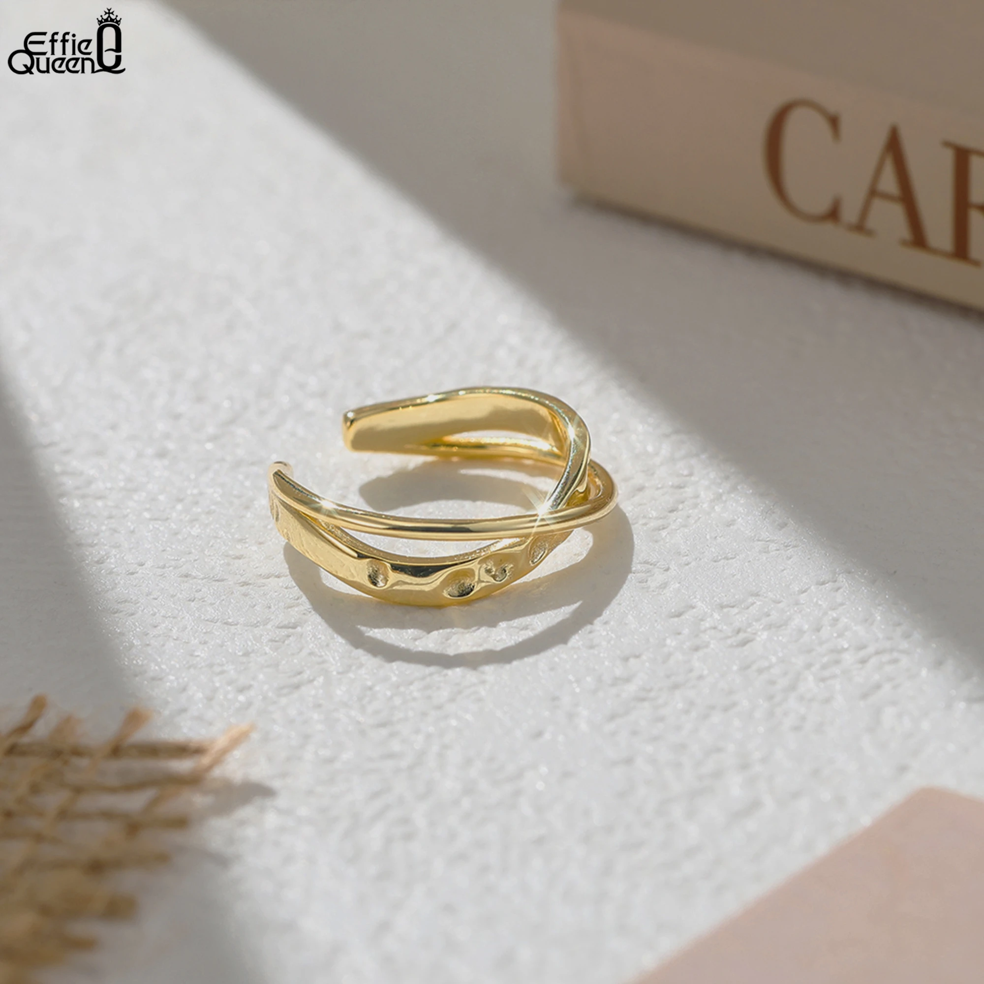 

Effie Queen Refined 925 Sterling Silver Open Ring Minimalist Style, Sophisticated Jewelry for Women with Tasteful Design GAR08