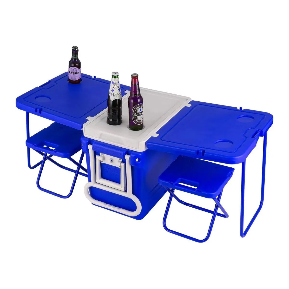 Customized Multi functional Cooler Box with Table Camping Chairs PP Freezer Outdoor Fishing Hiking Picnic