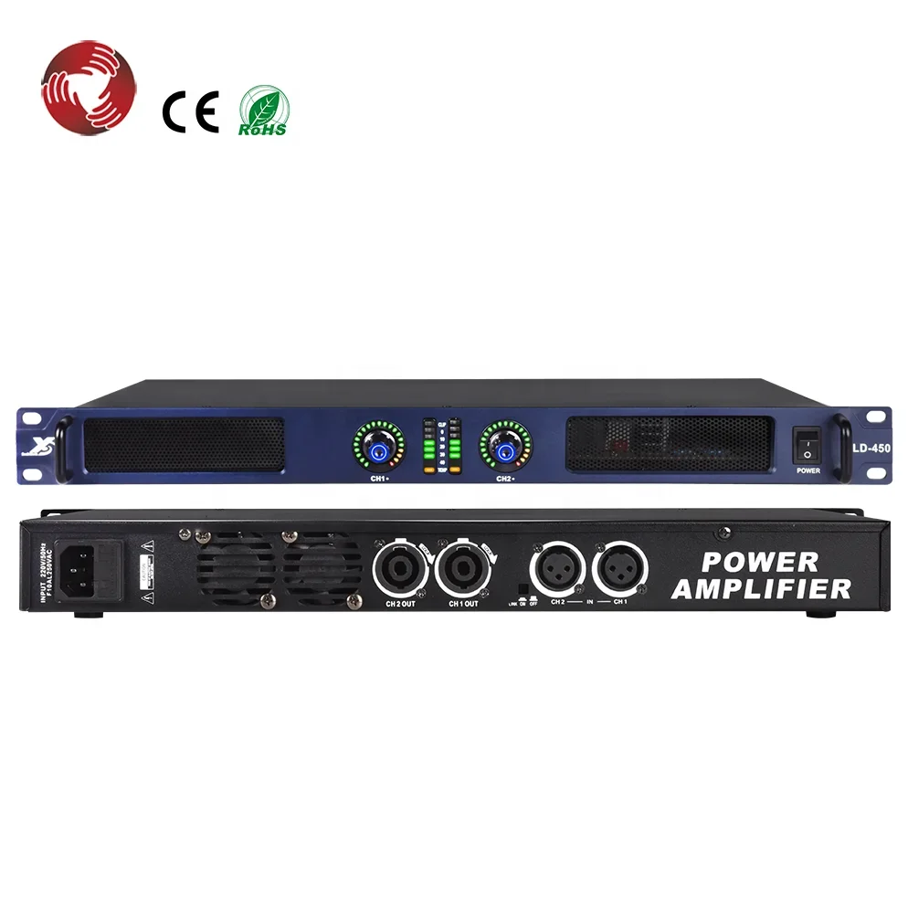 

Power amplifier 450W 2-channel sound 1U size power amplifier professional