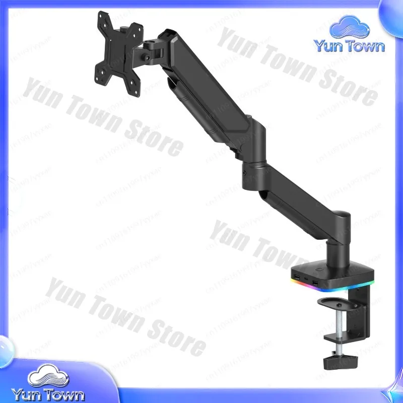 RGB Monitor Robotic Arm with Type-C and USB Interface for Office Entertainment Multi-Scene Use