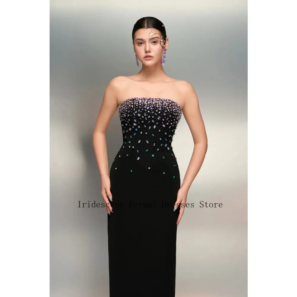 Vestidos de Noche Exquisitos Personalizados para Adolescentes, Vestido de Fiesta de Lujo con Cuentas, Vestidos de Gala Formales sin Tirantes con Cristales para Mujer 2026, Hechos a Medida