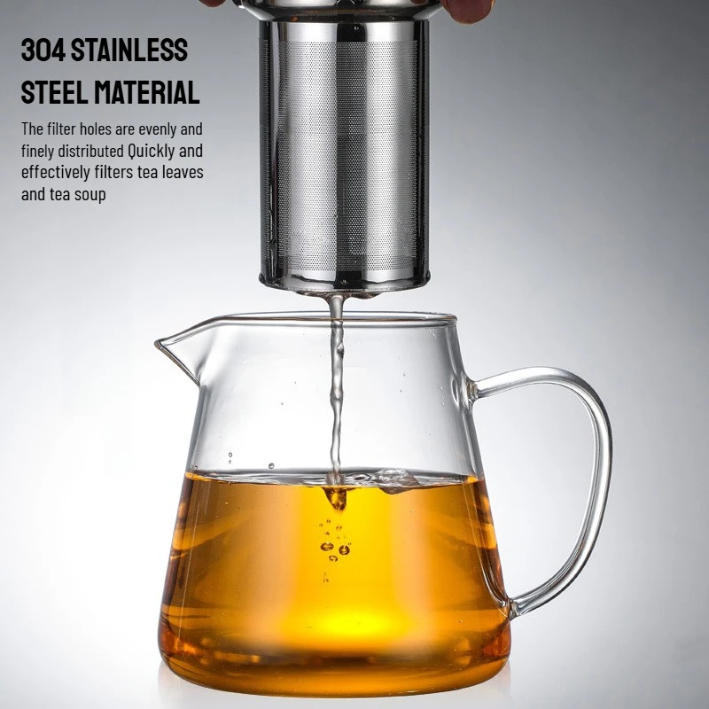 450/1300ML Filterable Heat-resistant Glass Teapot With 304 Stainless Steel Tea Strainer Kung Fu Teaware Set Puer Oolong Pot view 2