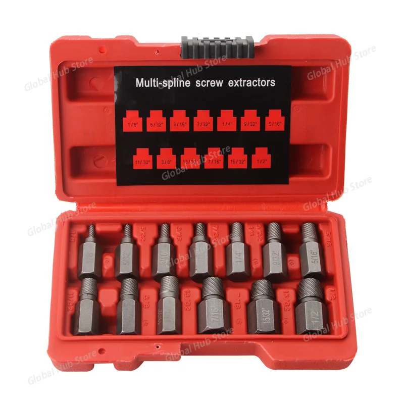 10PC broken head screw remover 13-piece set nut removers broken wire multi-spline damaged slider nut Removal