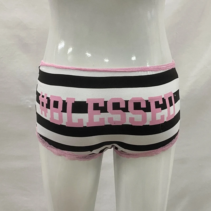 Temperament Sexy Spice Lace Stitching Striped Printed Hot Pants Europe America Kawaii 2000s Summer Beach Sports Low Waist Shorts