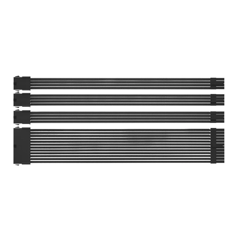 ซอฟท์ถัก 18AWG PC Power Extension Cables ชุด 1x24Pin เมนบอร์ด 1x8Pin CPU