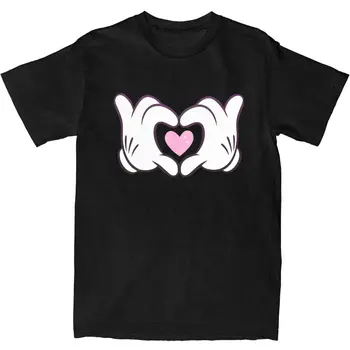 그와 그녀의 커플 티셔츠, 하라주쿠 미키 마우스, 여름 티셔츠, 빈티지 캐주얼 100 면 의류 선물