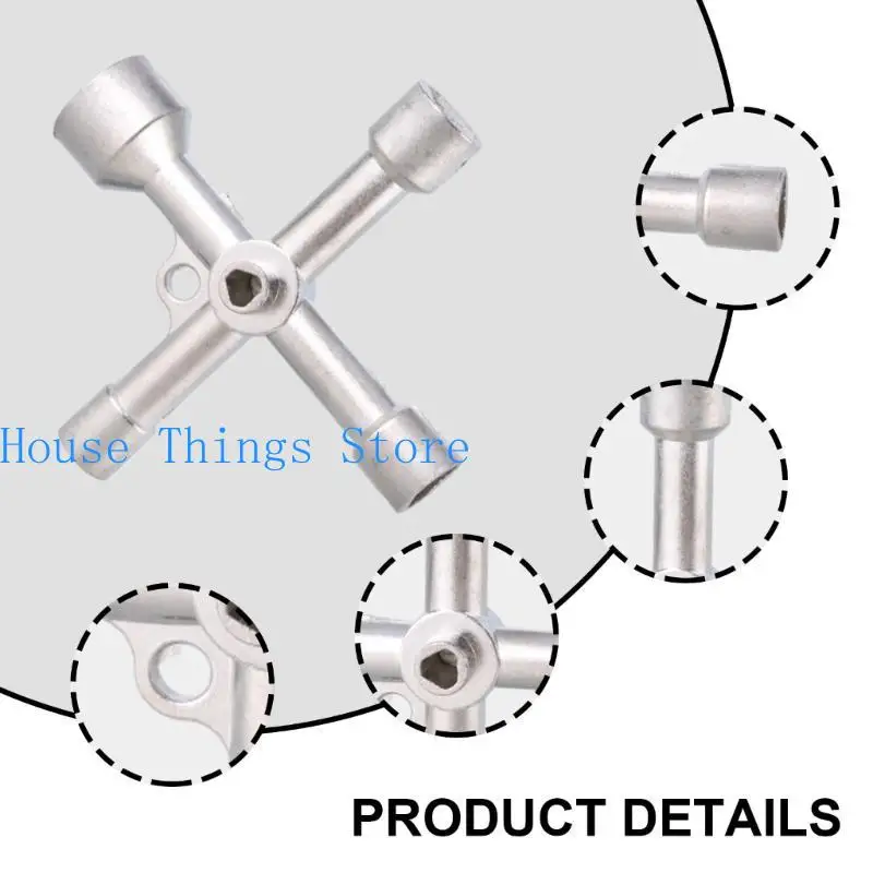 

652F Electrical Cabinet Key 5 IN 1 Utilities Key Triangles Crossing Key for Faucet