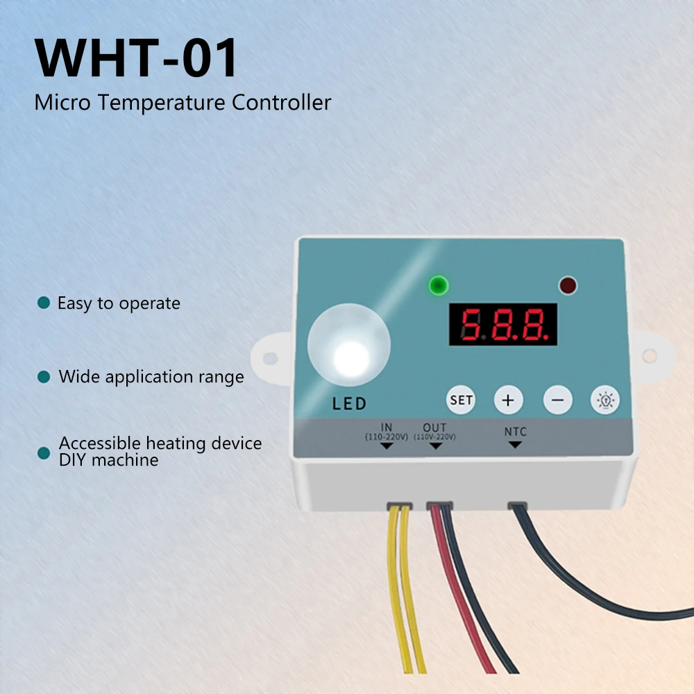 WHT-01 Контроллер температуры нагрева и охлаждения HTMC-1 Цифровой контроллер домашнего пивоварения Независимый термостат переменного тока 110-220 В