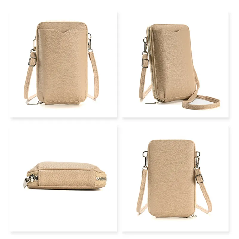 Women Wallet Single Shoulder Crossbody Cell Phone Bag Fashion Mini Versatile Satchel Multi Card Position Money Bag Keycase